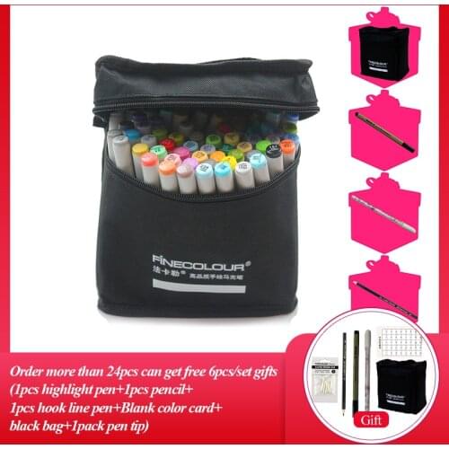 Finecolour EF101 160 Colors Alcohol Based Ink Calligraphy Marker Double-Headed Brush Art Markers for Drawing