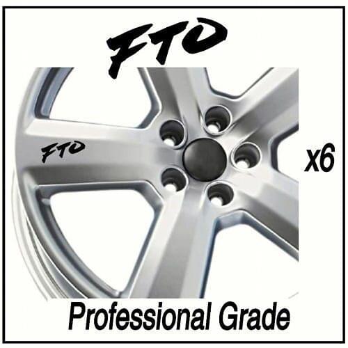For MITSUBISHI FTO ALLOY WHEEL DECALS STICKERS CARS x6 Adhesive Graphic decals