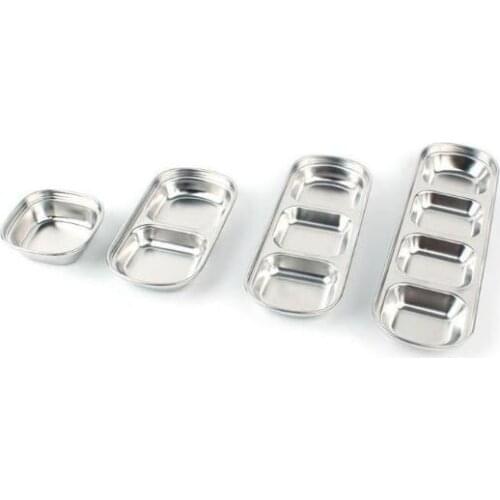 Stainless Steel Pepper Roast Meat Sauce Dishes Bowl Food Seasoning Tray Separate Sushi Vinegar Soy Plates Tableware
