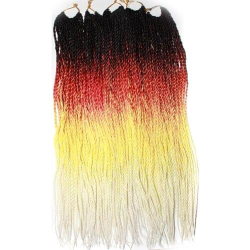 Qp hair 24 inch Ombre Senegalese Twist Hair Crochet braids 30 Roots/pack Synthetic Braiding Hair for Women grey,bonde,pink,brown