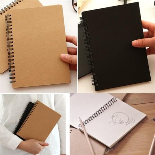 Reeves Retro Spiral Bound Coil Sketch Book Blank Notebook Kraft Sketching Paper C5AE