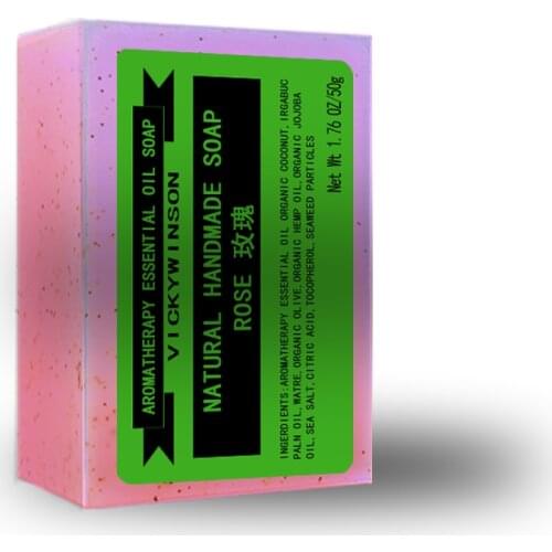 Rose aromatherapy scrub soap 50g Body Scrub Soap Bar Natural Handmade Foaming Bar Soap Seaweed scrub particles