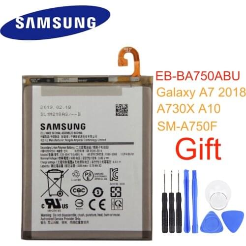 SAMSUNG Original EB-BA750ABU Battery For SAMSUNG Galaxy A7 2018 Version A730x A750 SM-A730x A10 SM-A750F +Tools 3400mAh