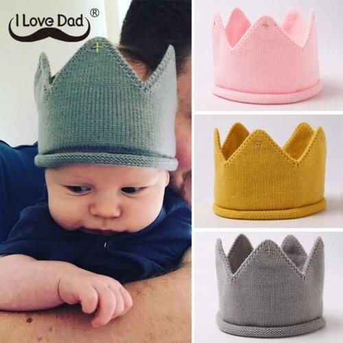 Crown Baby Hat Photography Props Autumn Winter Knit Newborn Baby Girl Boy Hat Turban Infant Toddler Beanie Cap Casquette Enfant
