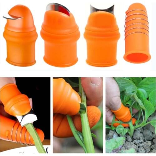 Silicone Thumb Finger Cutter Protector Gears Cutting Vegetable Harvesting Knife Pinching Plant Blade Scissors Garden Gloves