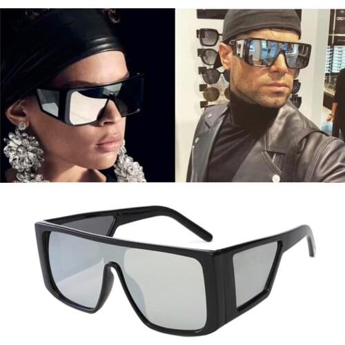 Fashion Brand Black Steampunk Sunglasses Men Oversize Driving Sun Glasses Square Both Sides Shades Male Oculos Gafas Eyewear