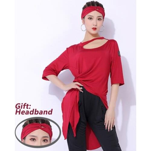 Loose Latin Dance Wear Half-Sleeve Tops Samba Ballroom Dancing Practice Clothes Performance Costume Summer Dancewear YS1581