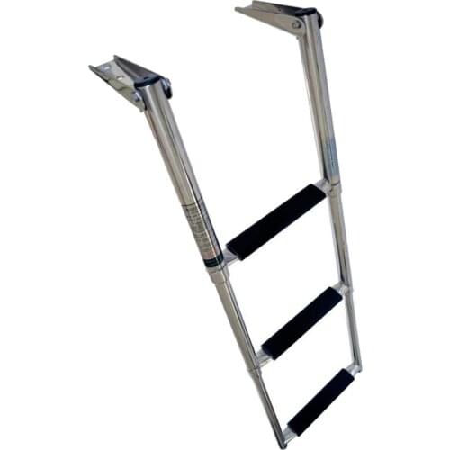 Telescopic 3 Step Ladder Stainless Steel Extendable Boarding Swim Step for
