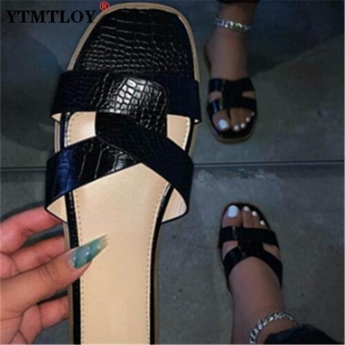 Flat Shoes Female Pleated Square Home Slides Summer Women Slippers Toe Footwear Slides Indoor Ladies Shoes Woman Comfort