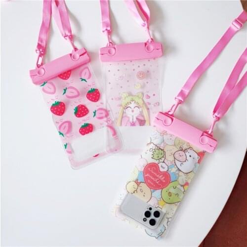 Cartoon Universal Waterproof Phone Pouch Water Proof Bag Mobile Beach Pool 6 inch Dry Bag clear cute Camera take picture Cover