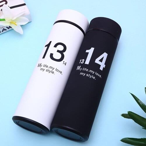 Stainless steel vacuum flask digital couple cup outdoor portable car water cup holiday gift cup business office vacuum flask