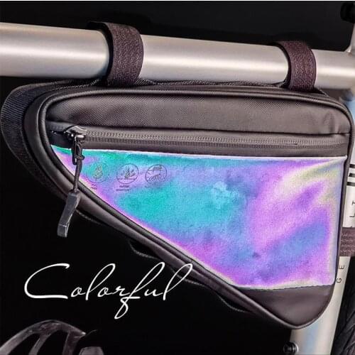 Bike Reflective Storage Bag Nylon Color Reflection Bicycle Bag Bike Reflective Storage Saddle Bag Seat Tail Rear Pouch Bag