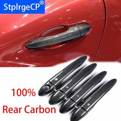 High quality 100% real carbon fiber Auto outer door handle cover for Maserati Ghibli quattroporte Levante LHD car styling