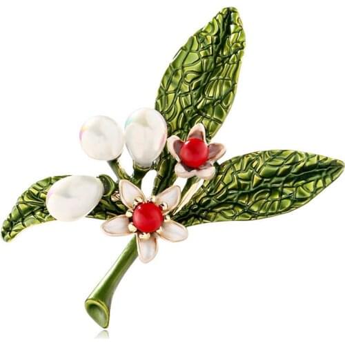 Fashion Originality Leaf Brooches Jewelry For Women Flower Wedding Bouquets Lapel Pin Plant Brooch Pins Decorations Gift AL451