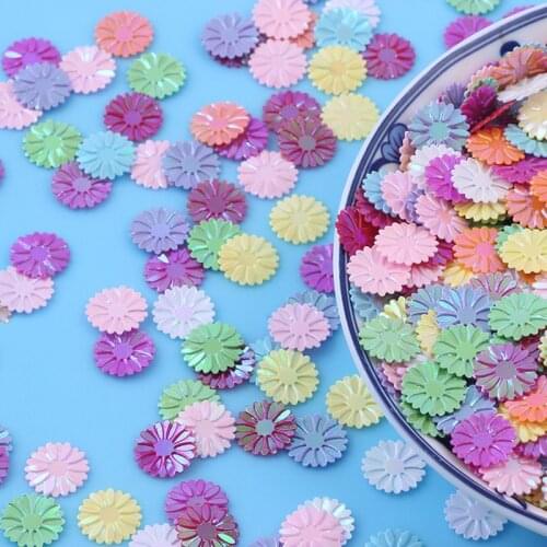10g/lot Daisy Flower Paillettes Loose Sequins for Crafts DIY Glitter Confetti Nails Art Decoration Sequin Sewing Accessories 9mm