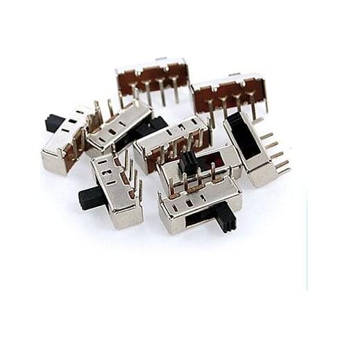 100 Pcs 5mm High Side Knob Panel PCB 4 Pin 3 Position 1P3T SP3T Slide Switch Side Knob 0.5A 50V DC SS13F24