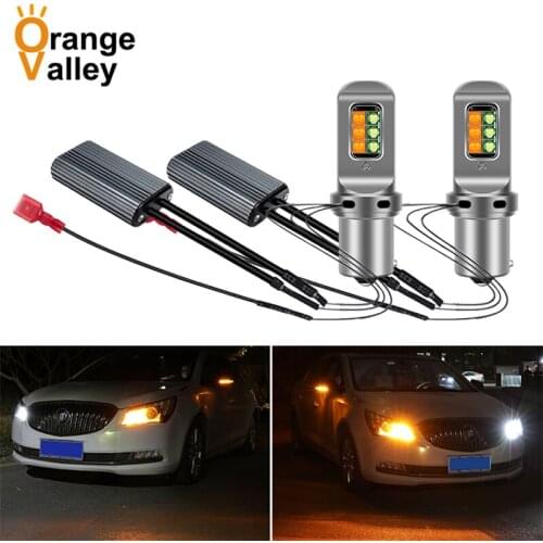 2Pcs Canbus ba15s BAU15S 1156 p21w s25 T20 W21W WY21W 7440 light Turn Signal Dual Mode DRL LED External Lights