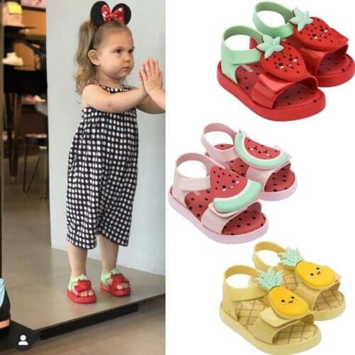 2021 Mini Melissa Childrens Sandals Pineapple Fruit Sandals Strawberry Jelly Girl Baby Avocado Sandals Toddler Melissa Shoes