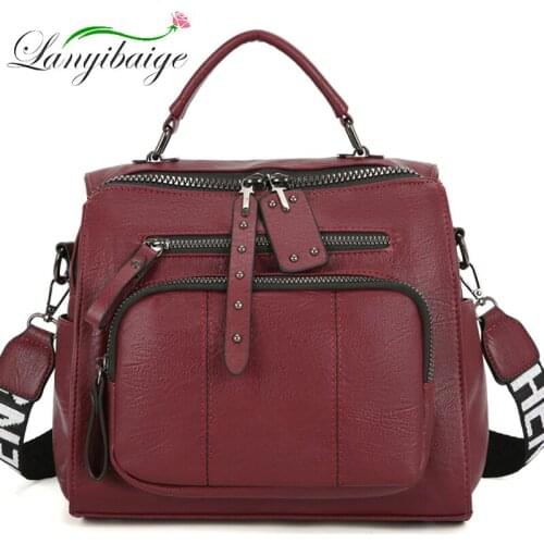 2020 Winter Ladies Messenger Bag Fashion PU Leather Shoulder Bag Retro Fashion Messenger Bag Brand Designer Casual Handbag