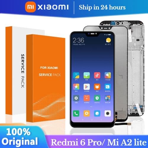 5.84'' Original For Xiaomi Mi A2 Lite LCD Display With Frame Digitizer Display Touch Screen Replace For Xiaomi MiA2 Lite Display