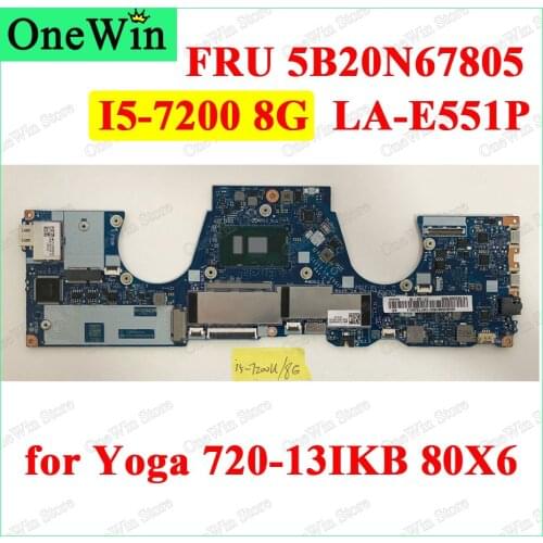5B20N67805 for Yoga 720-13IKB 80X6 Lenovo Laptop Integrated Motherboard Original CIZY3 LA-E551P CPU WIN I5-7200U 8G RAM UMA DDR4