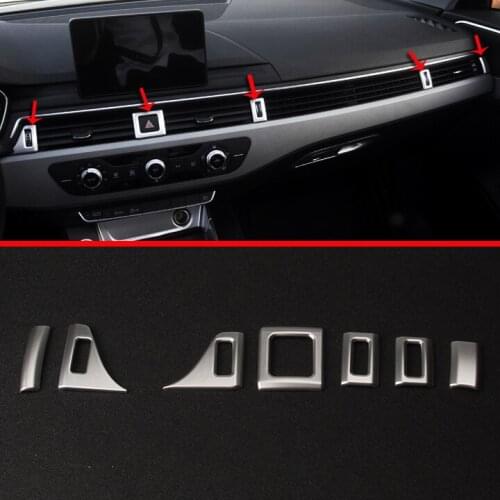 ABS Pearl Chrome Inside Interior Air-Condition Vent Outlet Cover Trim For Audi A4 2017 2018