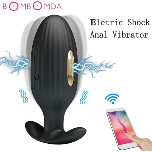 APP Control Electric Shock Pulse Anal Dildo Vibrator Male Prostate Massager Butt Plug Anus Dilator Sex Toy For Men Masturbator