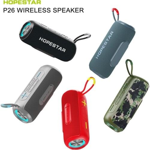 HOPESTAR P26 Wireless Bluetooth Speaker 40w High Power Outdoor Portable Dual Speaker Stereo Subwoofer Supports TF Card/FM Radio