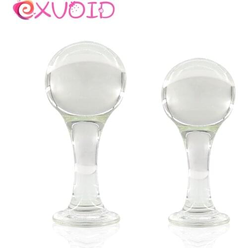 EXVOID Big Glass Anal Plug Anus Dilator Sex Toys for Women Men Gay Anal Balls Crystal Butt Plug Sex Shop Prostate Massager