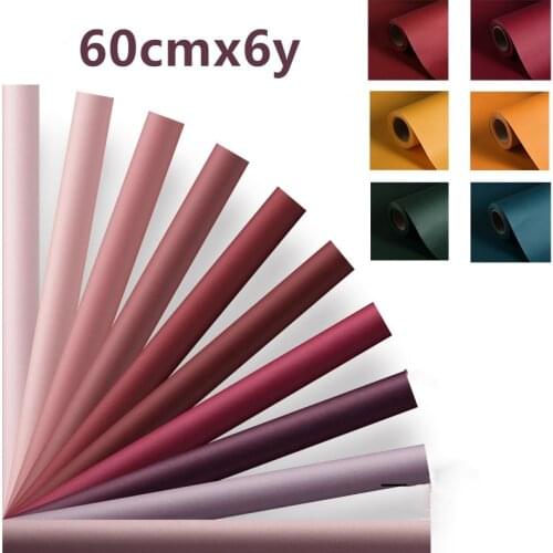 30colors 60cmx6yards Wood Paper Flower Wrapping Papers Gift Packing Craft Paper Solid color Wrapping Papers Flower Store Supply