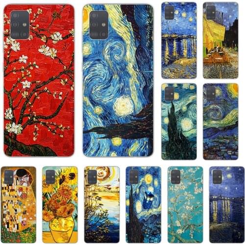 Van Gogh Starry Night Soft TPU Phone Case For Samsung A71 A41 A31 A10 A42 A21S A72 A52 A51 A11 A50 A70 A20e A30 A40 A12 Cover