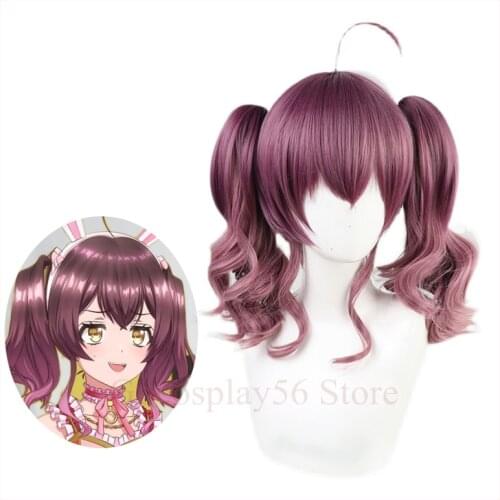 D4DJ Happy Around! Ohnaruto Muni Cosplay Wig munimunionly VJ Only Gradient Long Curly Ponytails Heat Resistant Hair Role Play