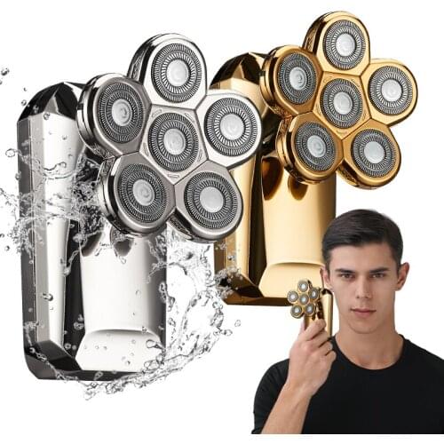 LCD Digital Display Mens Razor 6D Electric Knife Net Shaver Razor Bald Beard Hair Skull Trimmer Beard Shaving Machine Hair Clip