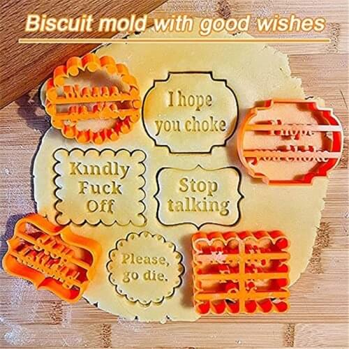 Cookie Molds With Good Wishes Cookie Form with Fun and Irreverent Phrases Cookie Moulds For Baking Biscuit Cutters