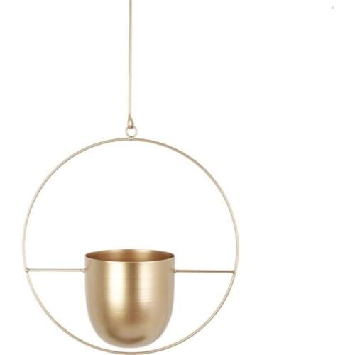 Geometric Iron Hanging Planter Vase Simple Design Plant Pot Modern Window Hanger 896A