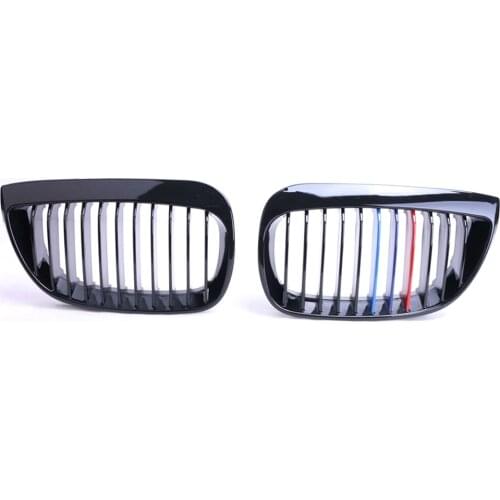 GLOSS BLACK M-COLOR KIDNEY GRILLE GRILL FIT FOR BMW E81 E87 E88 1 SERIES 2004-2007