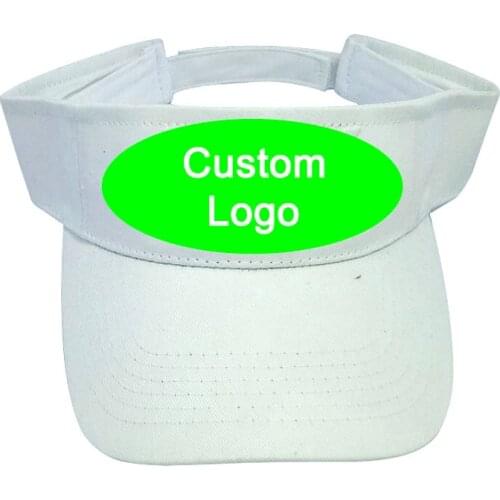 Customized logo cap fast shipping outdoor travel sun visor cap without crown football tennis baseball hat custom sun cap