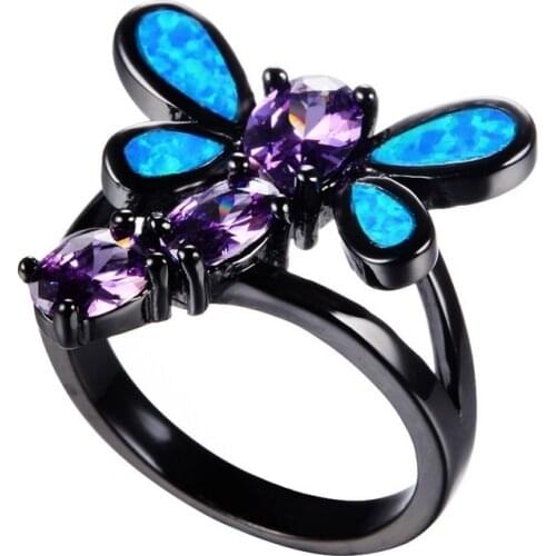 FDLK Lovely Dragonfly Ring Female, Unique Design Sense, The Best Choice For Wedding Banquet, Engagement And Birthday Party