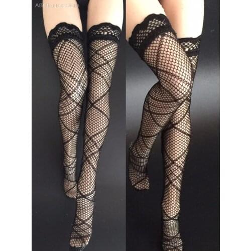 1/6 Sexy Black TBLeague phicen UD4.0 Stockings Fishnet Socks Model for 12'' Action Figure Female Figure Accessory