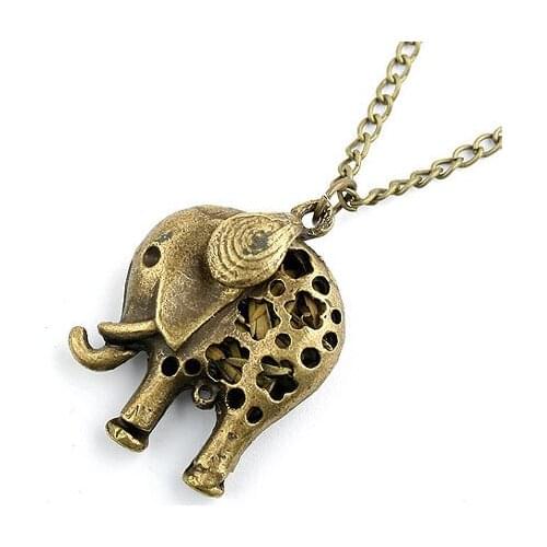 Korean Retro Hollow Elephant Sweater Chain Necklace Female Animal All-match Simple Sweater Chains Necklaces Pendants for Women