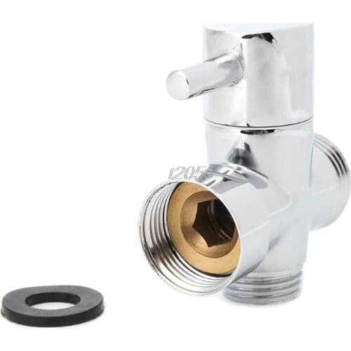 Brass 3/4" Bathroom Shower Faucet Tee Connector Chrome Plated 3 Way Diverter Toilet Bidet Shattaf Valve T25 Drop ship 50PB