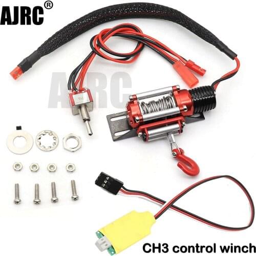 Metal Steel Wired Automatic Simulated Winch with Switch for 1/10 Redcat HPI TAMIYA Axial SCX10 TRAXXAS TRX-4 RC4WD D90 RC Car