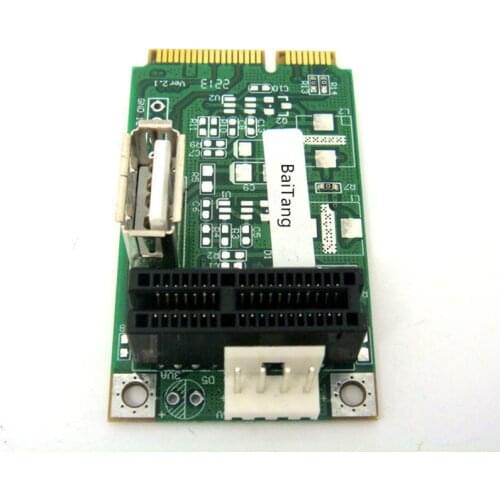 Mini pci-e to PCI-e express 1X 4X 8X 16X Riser Extender adapter Card+USB port
