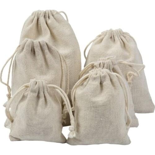 Reusable Cotton Drawstring Shopping Bag Women Men Travel Shopper Tote Storage Bags Fruit And Vegetable Handbag Shopping bags