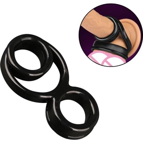 Male Chastity Cage Scrotal Binding Penis Cock Ring Silicone Penis Sleeve Testicle Bondage Scrotum Ring Lasting Sex Toys for Man