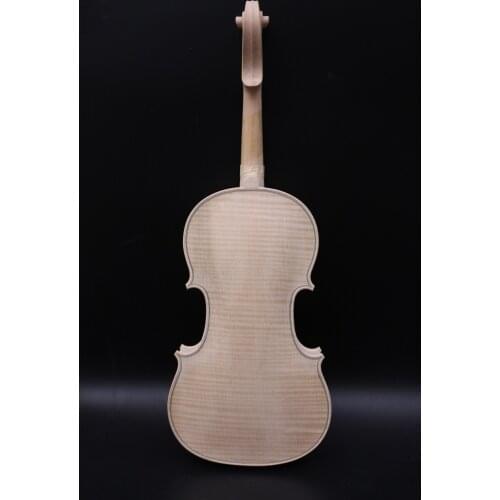 Unfinished 4/4 Violin Handmade Violin Stradivari Model Flame Maple Spruce #3237