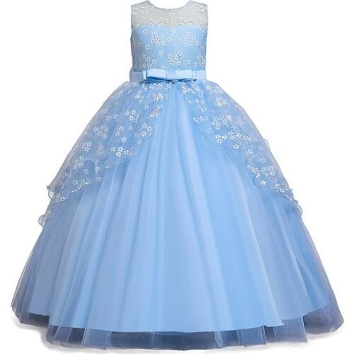 Popodion New Childrens Dress Bowknot Little Trailing Flower Girl Princess Dress CHD20451