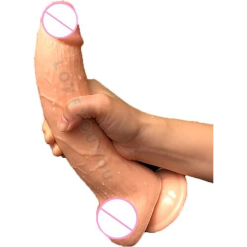 Realistic Huge Dildo Stiff Cock Skin Feeling With Suction Cup Silicone Penis Big Dick Flirt Erotic Lesbian Females Adult Product