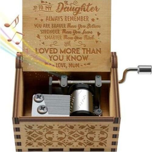 Hand-operated Wooden Music Box Antique Carved Wooden Gift Christmas Birthday Box Music Party W7X6