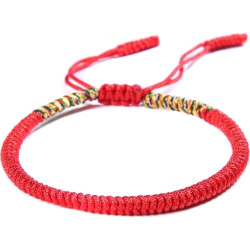 Lucky Handmade Buddhist Knot Rope Bracelet Tibetan Best Gift Women Jewelry Hot Sale 2018 1Pc Fashion Red Thread String Bracelet